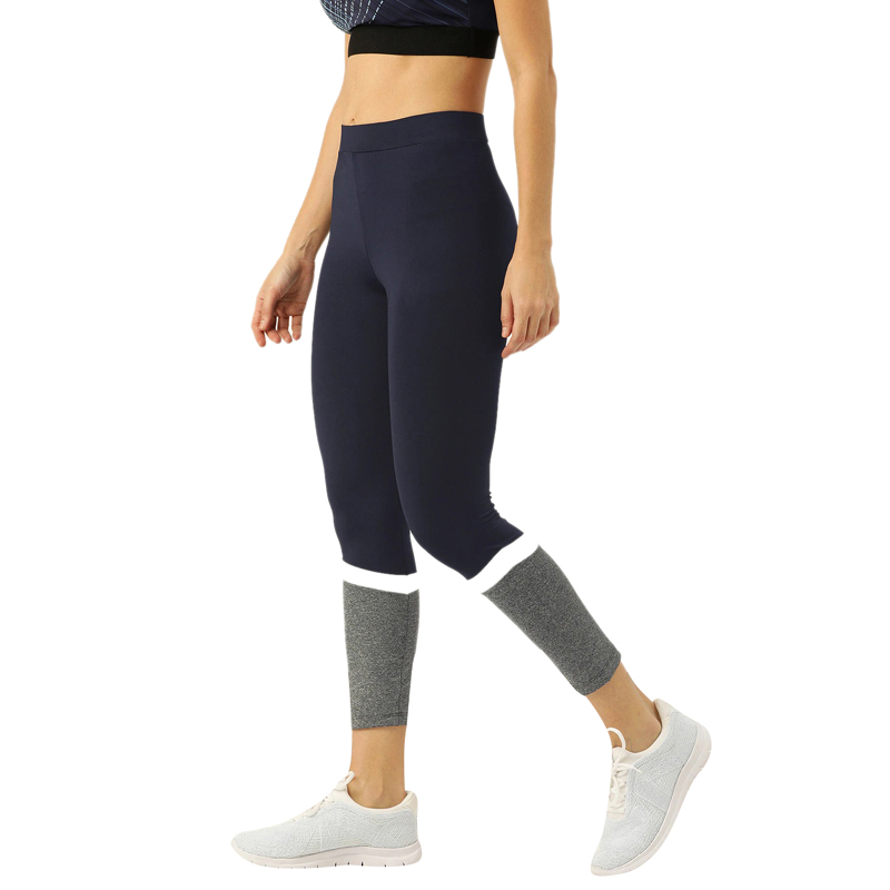 Blue & Grey Colorblocked Leggings